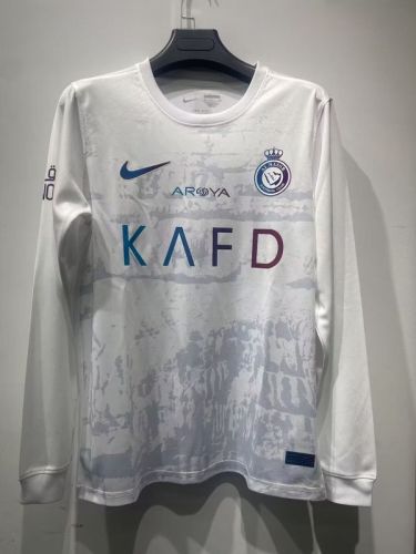 Long Sleeve 2023-2024 Al Nassr Third Away White Soccer Jersey