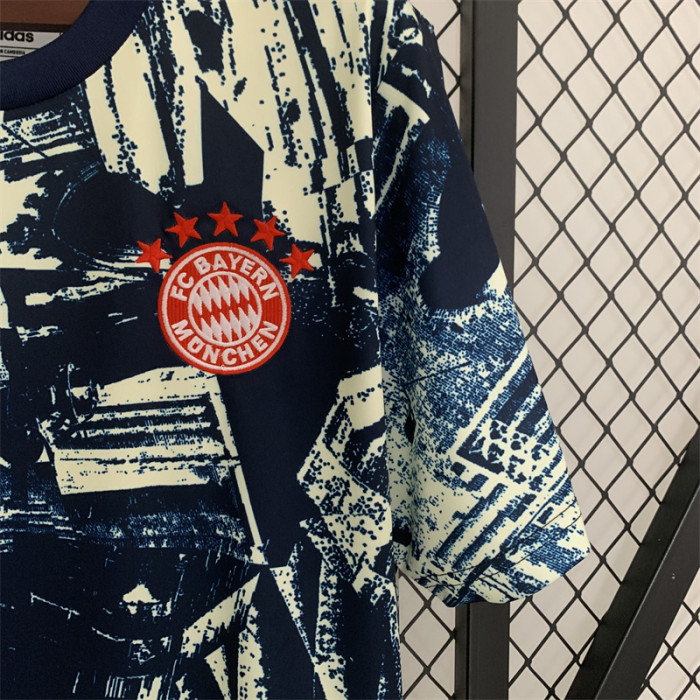 FC Bayern 2023-24 Pre-Match Jersey - Off White / Night Indigo Football Shirt