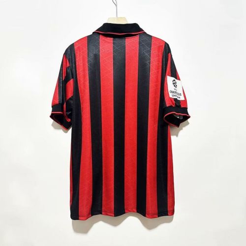 with Champions League Patch Retro Jersey 1993-1994 AC Milan Home Soccer Jersey Vintage Football Shirt