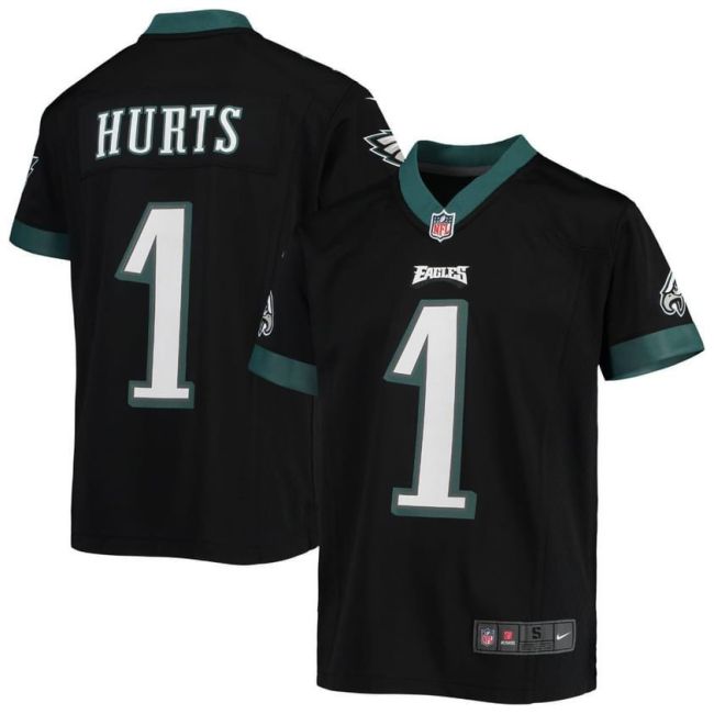 Philadelphia Eagles 1 Jalen Hurts Black NFL Jersey