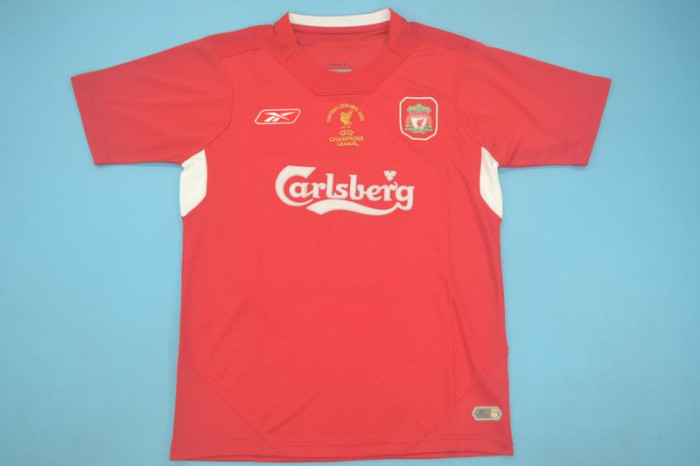 with UCL Patch Retro Jersey 2004-2005 Liverpool 10 LUIS GARCIA UCL Final Home Soccer Jersey Vintage Football Shirt