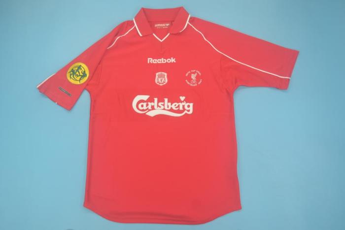 with Gold Patch Retro Jersey 2001 Liverpool FOWLER 9 UEFA Cup Final Home Soccer Jersey Vintage Football Shirt
