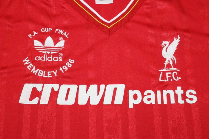 Long Sleeve Retro Jersey 1985-1986 Liverpool Double Winners Home Soccer Jersey