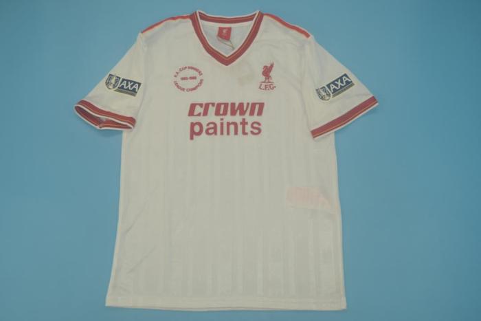 with Patch Retro Jersey 1985-1986 Liverpool DALGLISH 7 Third White Soccer Jersey Vintage Football Shirt