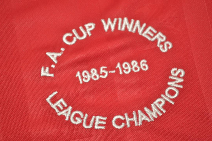 Retro Jersey Liverpool 1985-1986 Double Victory Red Home Soccer Jersey Vintage Football Shirt
