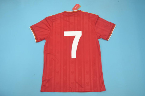 Retro Jersey Liverpool 1985-1986 Double Victory Red 7 Home Soccer Jersey Vintage Football Shirt