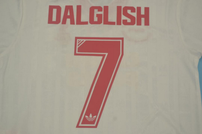 with Patch Retro Jersey 1985-1986 Liverpool DALGLISH 7 Third White Soccer Jersey Vintage Football Shirt