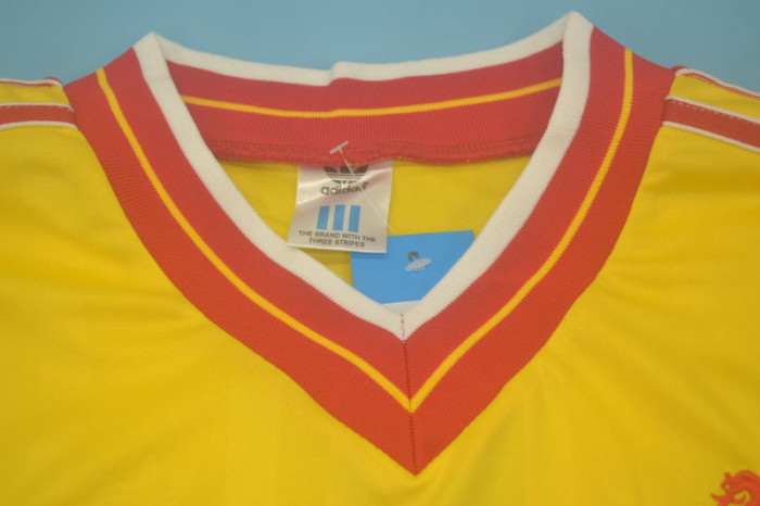 Retro Jersey 1985-1987 Liverpool Third Yellow Soccer Jersey Vintage Football Shirt
