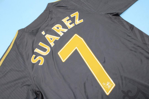 with EPL Patch Retro Jersey 2009-2010 Liverpool Suarez 7 Away Black Soccer Jersey