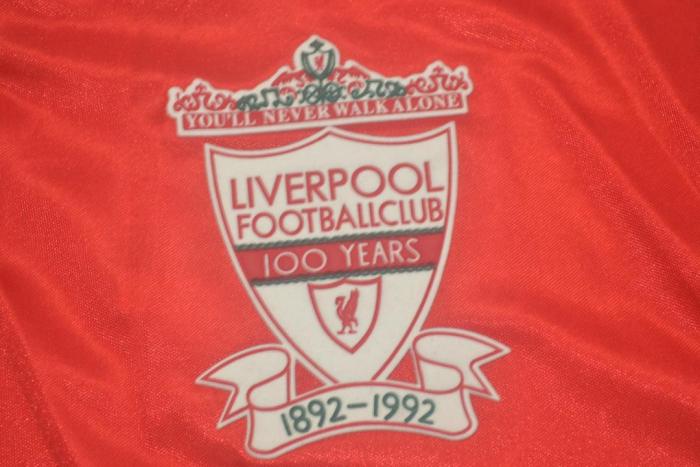 with EPL Patch Retro Jersey 1992-1993 Liverpool Home Soccer Jersey Vintage Football Shirt