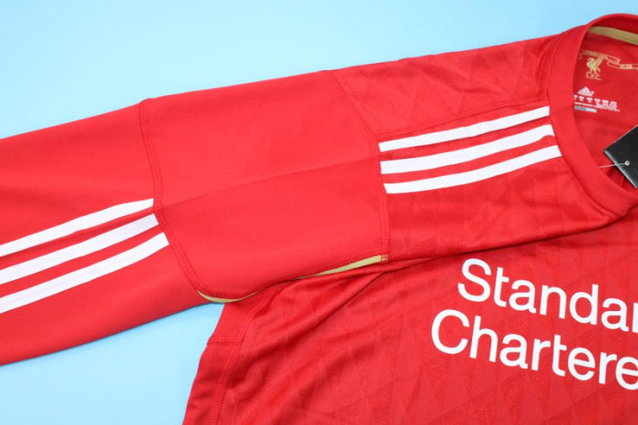 with EPL Patch Long Sleeve Retro Jersey 2010-2012 Liverpool Home Soccer Jersey Vintage Football Shirt