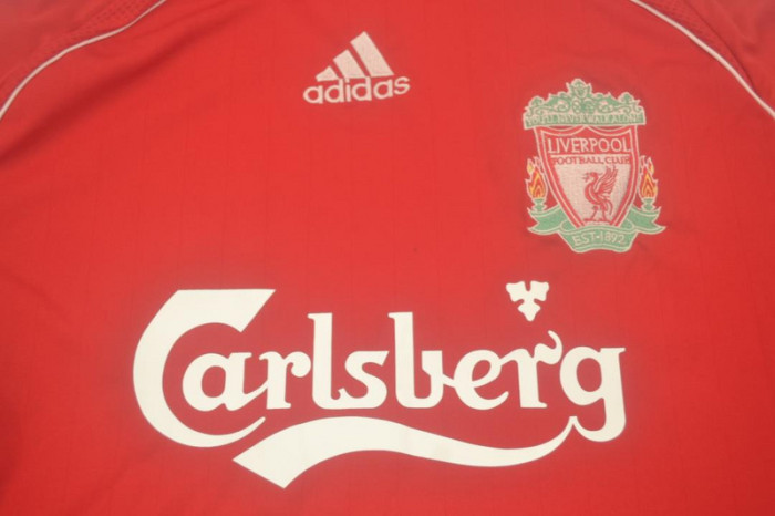 Long Sleeve Retro Jersey 2006-2008 Liverpool Home Soccer Jersey Vintage Football Shirt