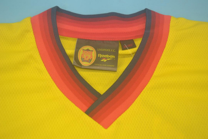 Retro Jersey 1997-1998 Liverpool FOWLER 9 Away Yellow Soccer Jersey Vintage Football Shirt