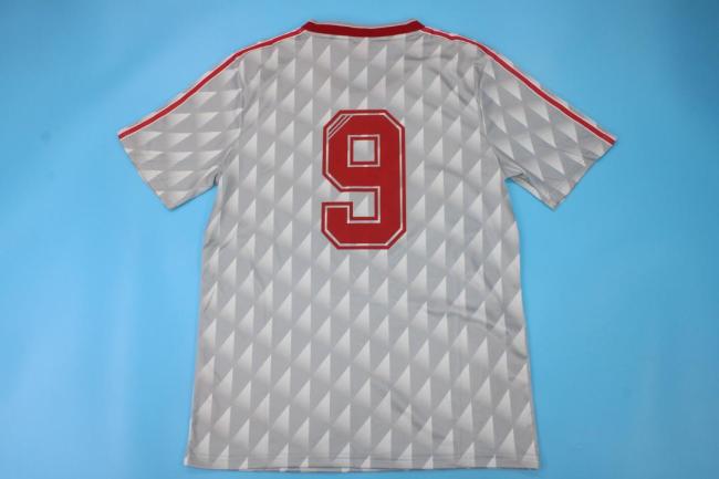 Retro Jersey 1989-1991 Liverpool 9 Away Grey Soccer Jersey Vintage Football Shirt