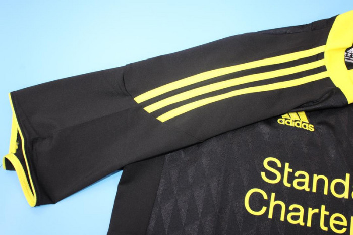 with Europa League Patch Retro Jersey 2010-2011 Liverpool 3rd Away Black Soccer Jersey Vintage Football Shirt