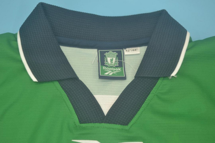 Retro Jersey Liverpool 1999-2000 Away Green Soccer Jersey Vintage Football Shirt