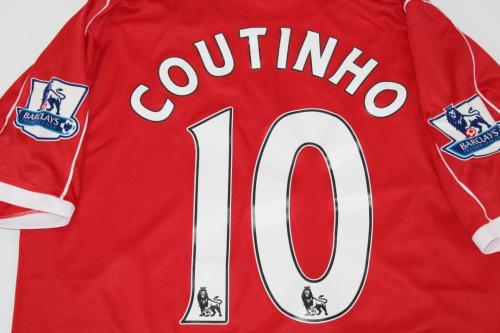 with EPL Patch Retro Jersey 2014-2015 Liverpool COUTINHO 10 Home Soccer Jersey Vintage Football Shirt