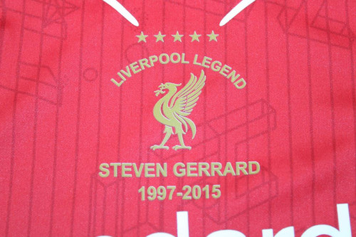with Front Lettering+EPL Patch Retro Jersey 2014-2015 Liverpool Home Soccer Jersey Vintage Football Shirt