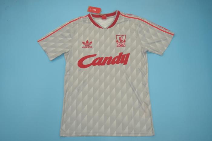Retro Jersey 1989-1991 Liverpool 9 Away Grey Soccer Jersey Vintage Football Shirt