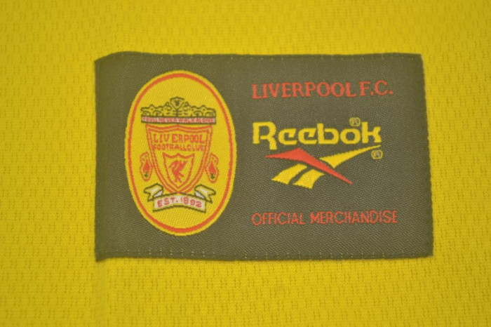 Retro Jersey 1997-1998 Liverpool Away Yellow Soccer Jersey Vintage Football Shirt