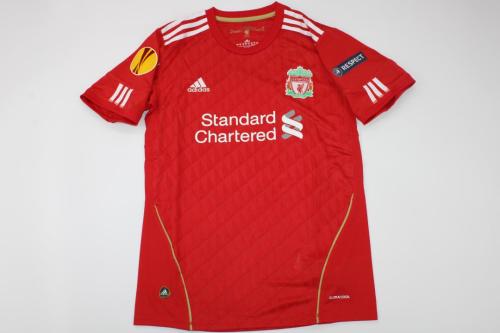 with Europa League Patch Retro Jersey 2010-2012 Liverpool Home Soccer Jersey Vintage Football Shirt