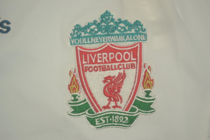 with UCL Patch Retro Jersey 2006-2007 Liverpool Away White Soccer Jersey Vintage Football Shirt