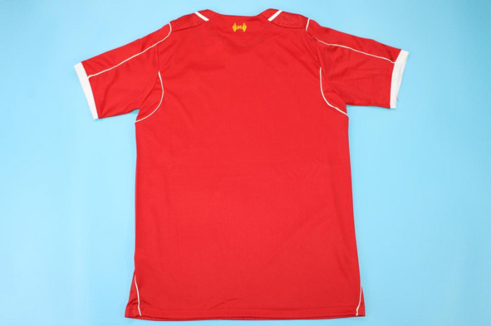 with Front Lettering+EPL Patch Retro Jersey 2014-2015 Liverpool Home Soccer Jersey Vintage Football Shirt