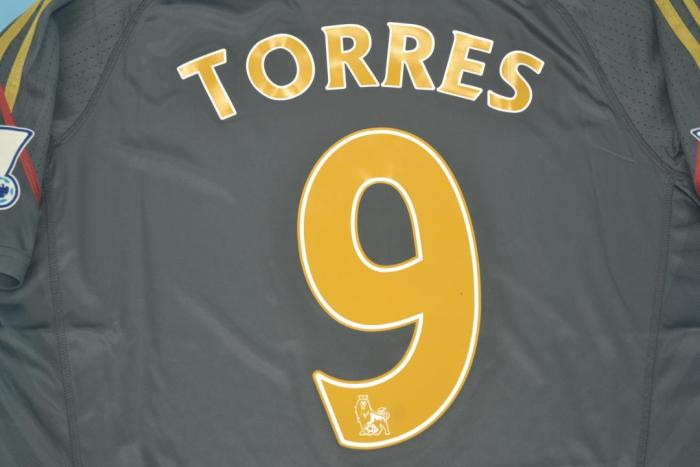 with EPL Patch Retro Jersey 2009-2010 Liverpool Torres 9 Away Black Soccer Jersey