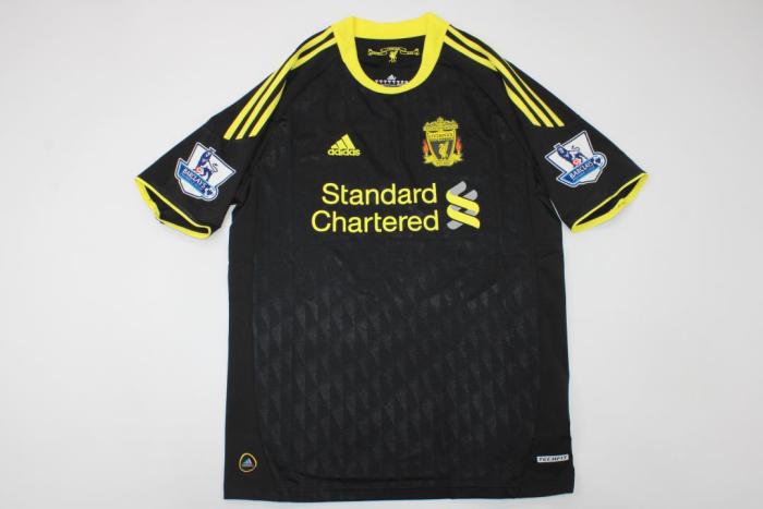with EPL Patch Retro Jersey 2010-2011 Liverpool 7 SUAREZ 3rd Away Black Soccer Jersey
