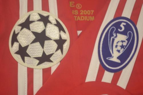 with Front Lettering+UCL Patch Retro Jersey 2006-2008 Liverpool Home Soccer Jersey Vintage Football Shirt