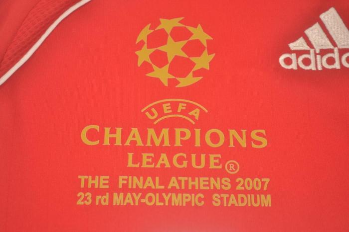with Front Lettering+UCL Patch Retro Jersey 2006-2008 Liverpool Home Soccer Jersey Vintage Football Shirt