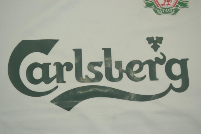 with UCL Patch Retro Jersey 2006-2007 Liverpool Away White Soccer Jersey Vintage Football Shirt