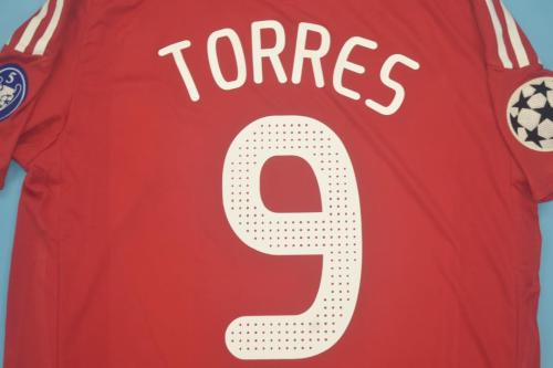 with UCL Patch Retro Jersey 2008-2009 Liverpool TORRES 9 Home Soccer Jersey Vintage Football Shirt