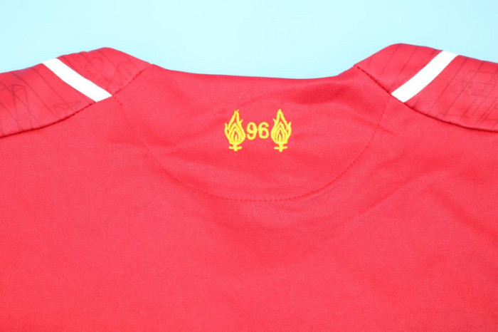 with Front Lettering+EPL Patch Retro Jersey 2014-2015 Liverpool Home Soccer Jersey Vintage Football Shirt