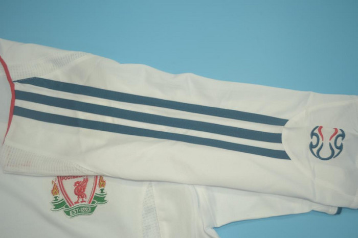 with UCL Patch Retro Jersey 2006-2007 Liverpool Away White Soccer Jersey Vintage Football Shirt