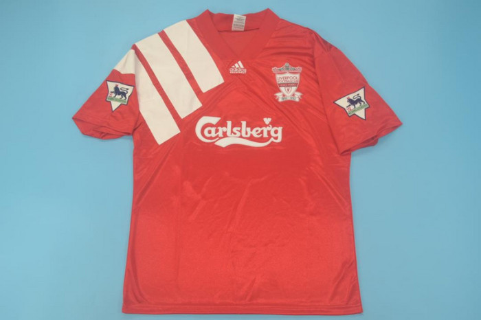 with EPL Patch Retro Jersey 1992-1993 Liverpool 9 Home Soccer Jersey Vintage Football Shirt