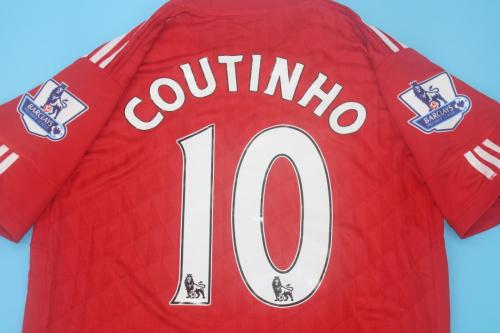 with EPL Patch Retro Jersey 2010-2012 Liverpool COUTINHO 10 Home Soccer Jersey Vintage Football Shirt