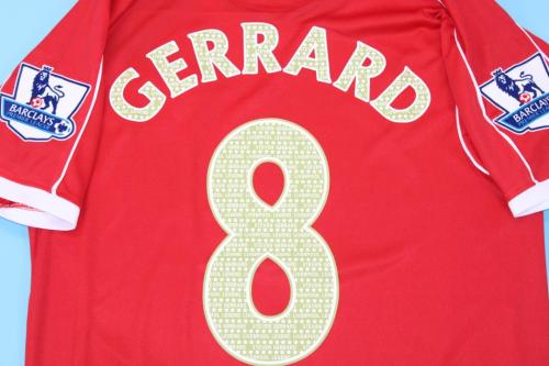 with Front Lettering+EPL Patch Retro Jersey 2014-2015 Liverpool GERRARD 8 Home Soccer Jersey Vintage Football Shirt