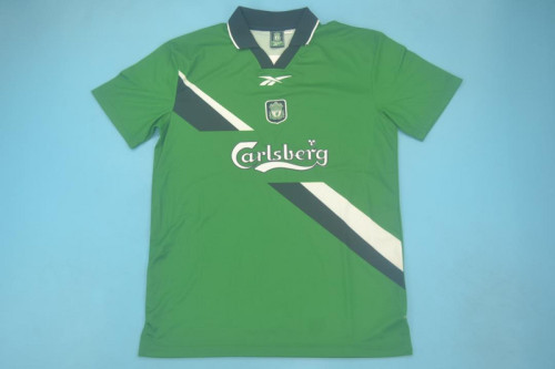 Retro Jersey Liverpool 1999-2000 Away Green Soccer Jersey Vintage Football Shirt