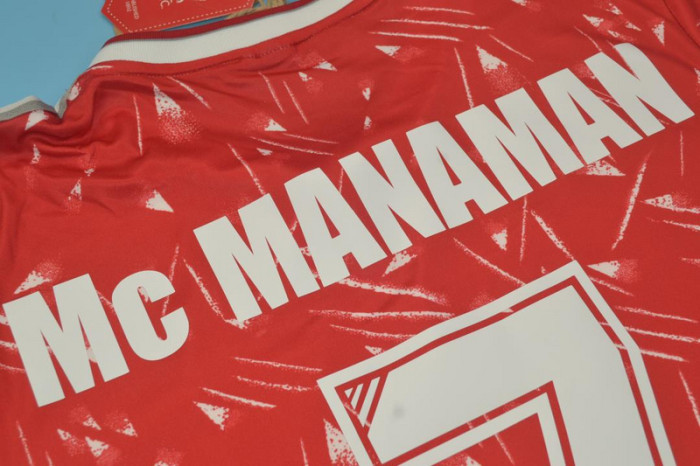 Retro Jersey 1989-1990 Liverpool MC MANAMAN 7 Home Soccer Jersey Vintage Football Shirt