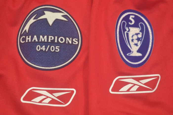 with Champions League+Trophy 5 Patch Retro Jersey 2005-2006 Liverpool Home Soccer Jersey