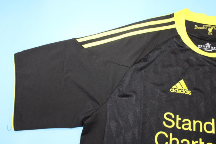 with Europa League Patch Retro Jersey 2010-2011 Liverpool 3rd Away Black Soccer Jersey Vintage Football Shirt