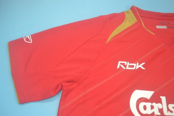 with Champions League+Trophy 5 Patch Retro Jersey 2005-2006 Liverpool Home Soccer Jersey