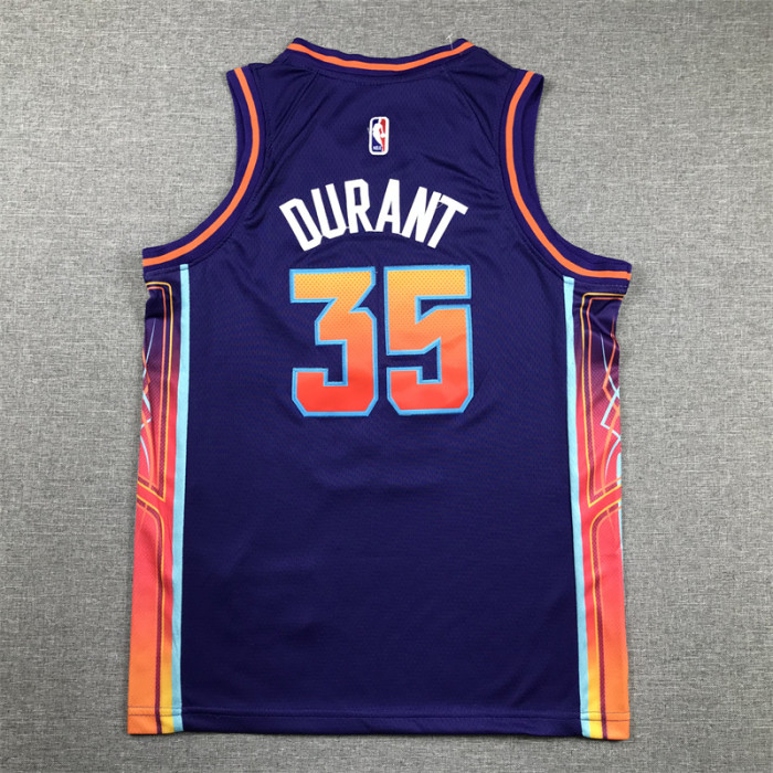 Youth 2024 City Edition Phoenix Suns 35 DURANT Purple NBA Jersey Child Basketball Shirt