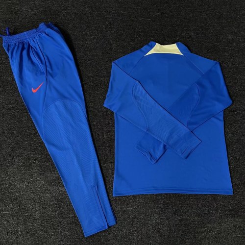 2023-2024 Club America Blue Soccer Training Sweater and Pants Football Kit