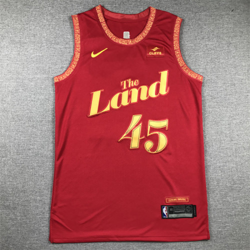 2024 City Edition Cleveland Cavaliers 45 MITCHELL Red NBA Jersey Basketball Shirt