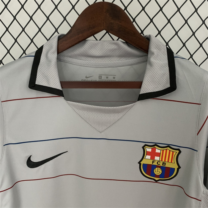 Retro Jersey 2003-2004 Barcelona Away Grey Soccer Jersey Vintage Football Shirt
