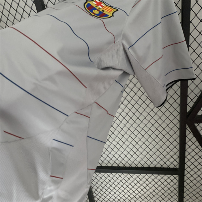 Retro Jersey 2003-2004 Barcelona Away Grey Soccer Jersey Vintage Football Shirt