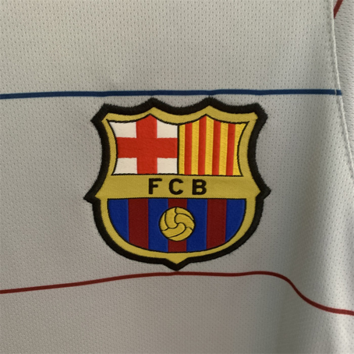 Retro Jersey 2003-2004 Barcelona Away Grey Soccer Jersey Vintage Football Shirt