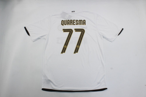Retro Jersey 2008-2009 Inter Milan QUARESMA 77 Away White Vintage Soccer Jersey